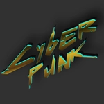 Texte cyberpunk 3D : légendes en volume