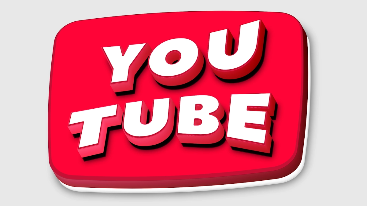 Créer un texte 3D sur bouton rouge YouTube en ligne
