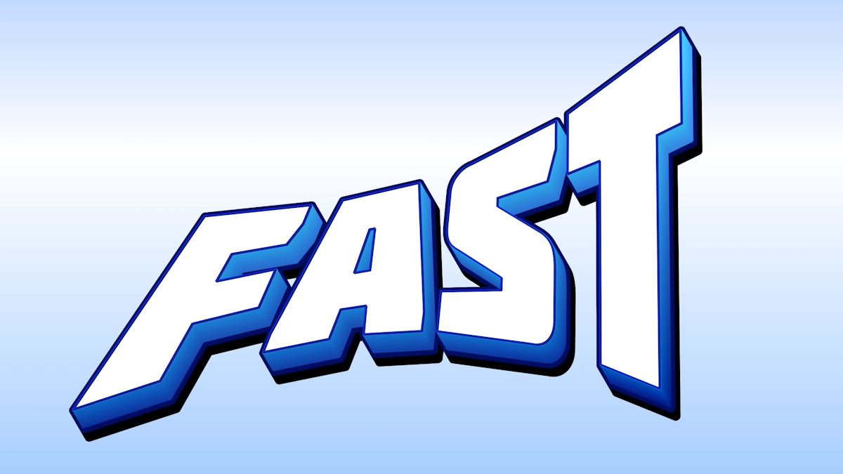 Texte 3D bleu dynamique pour courses et sport