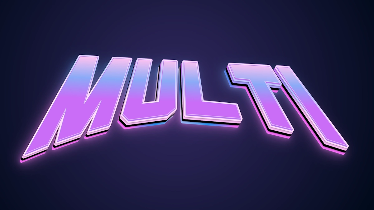 Texte 3D néon au style Synthwave et rétro années 80
