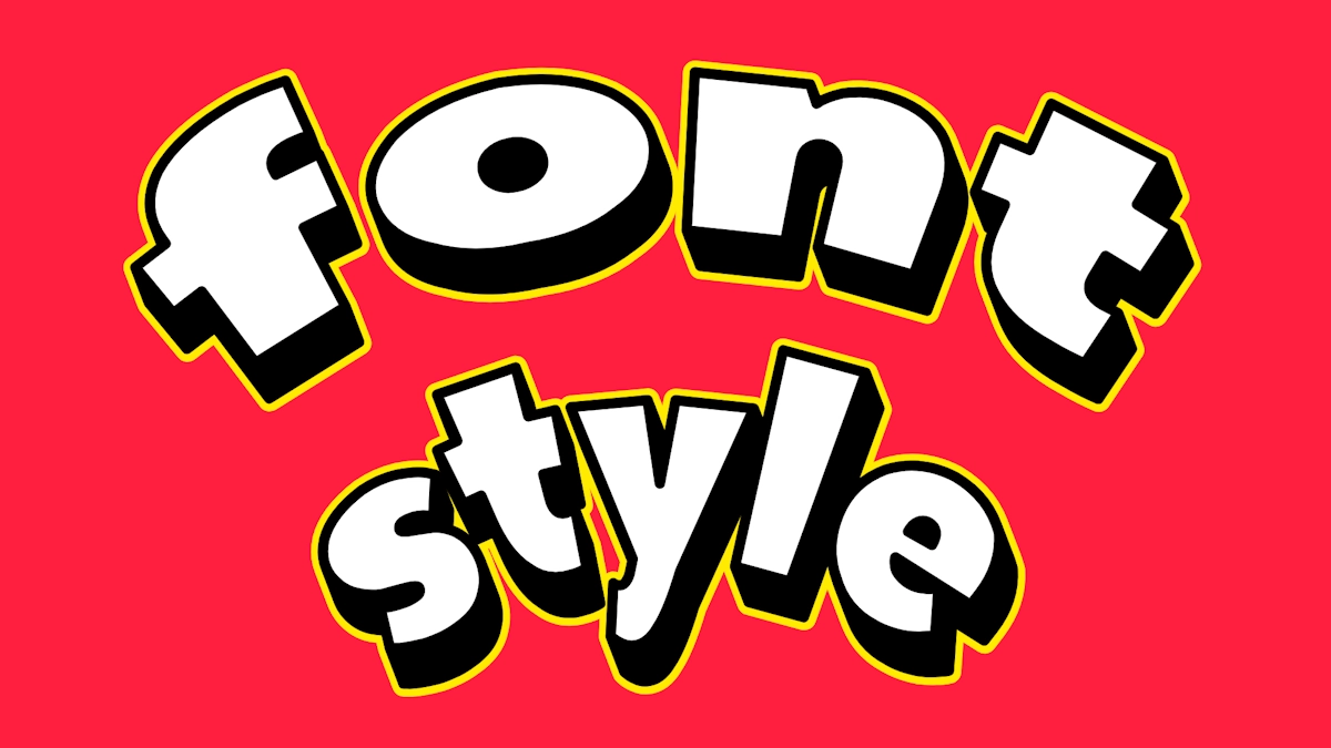Texte 3D blanc mignon avec ombre noire au style bande dessinée