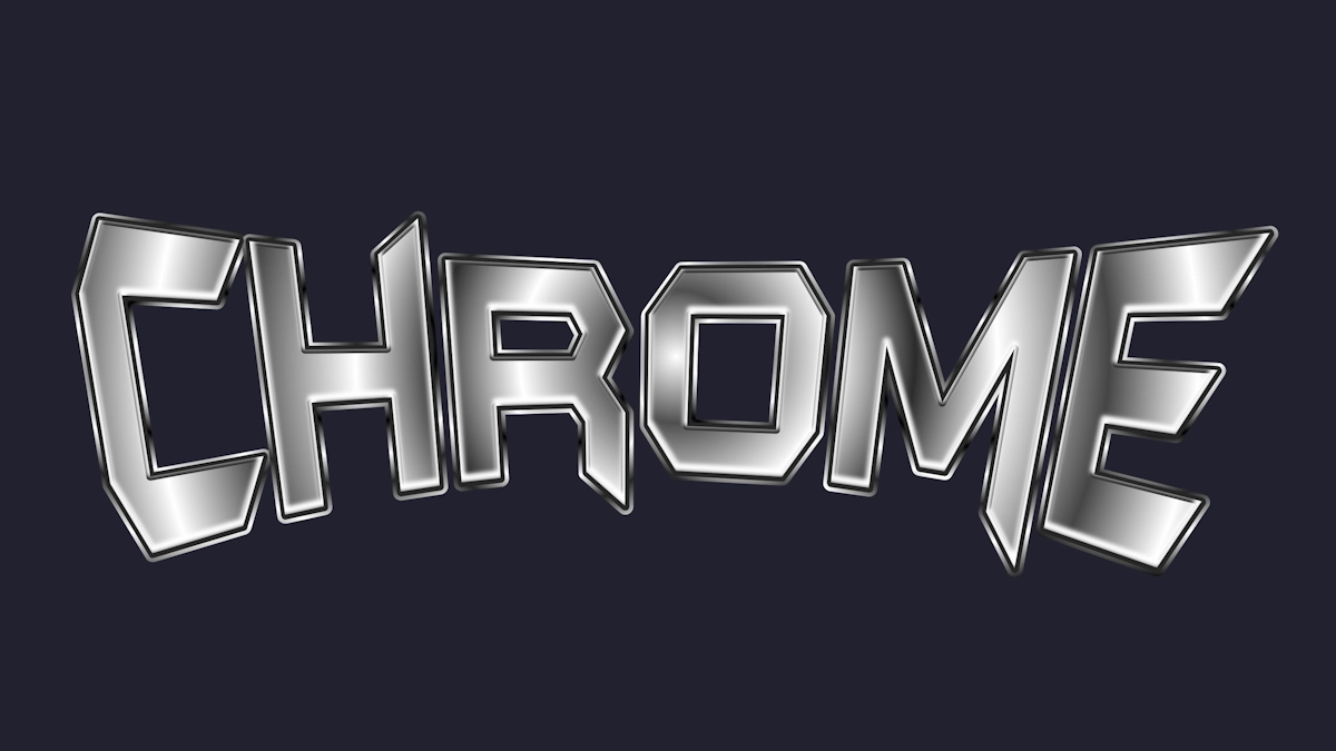 Texte métallique 3D chromé