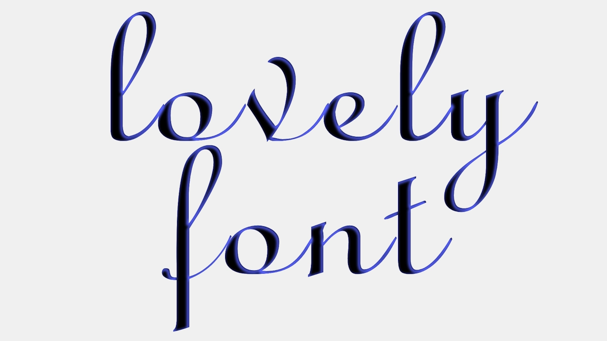 Police calligraphique élégante avec ombre bleue