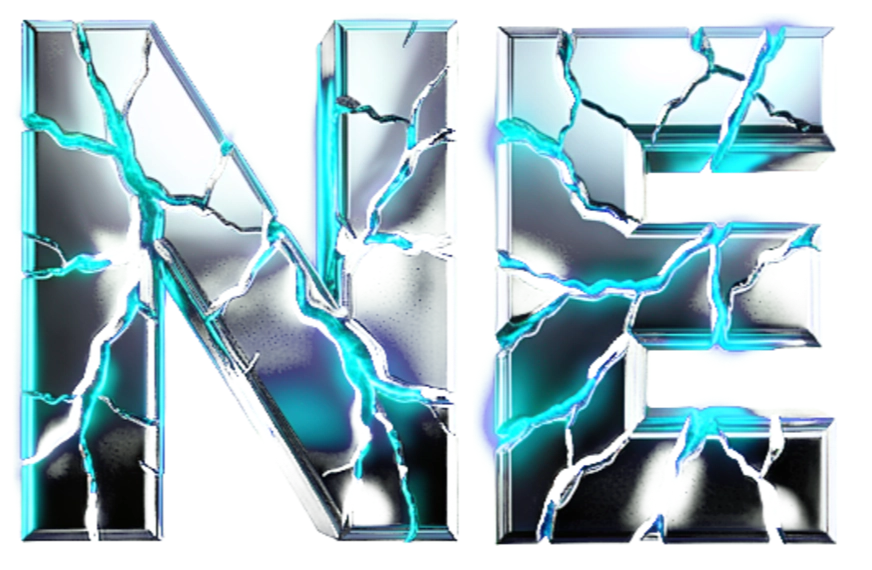 Éclat néon et police chrome.
