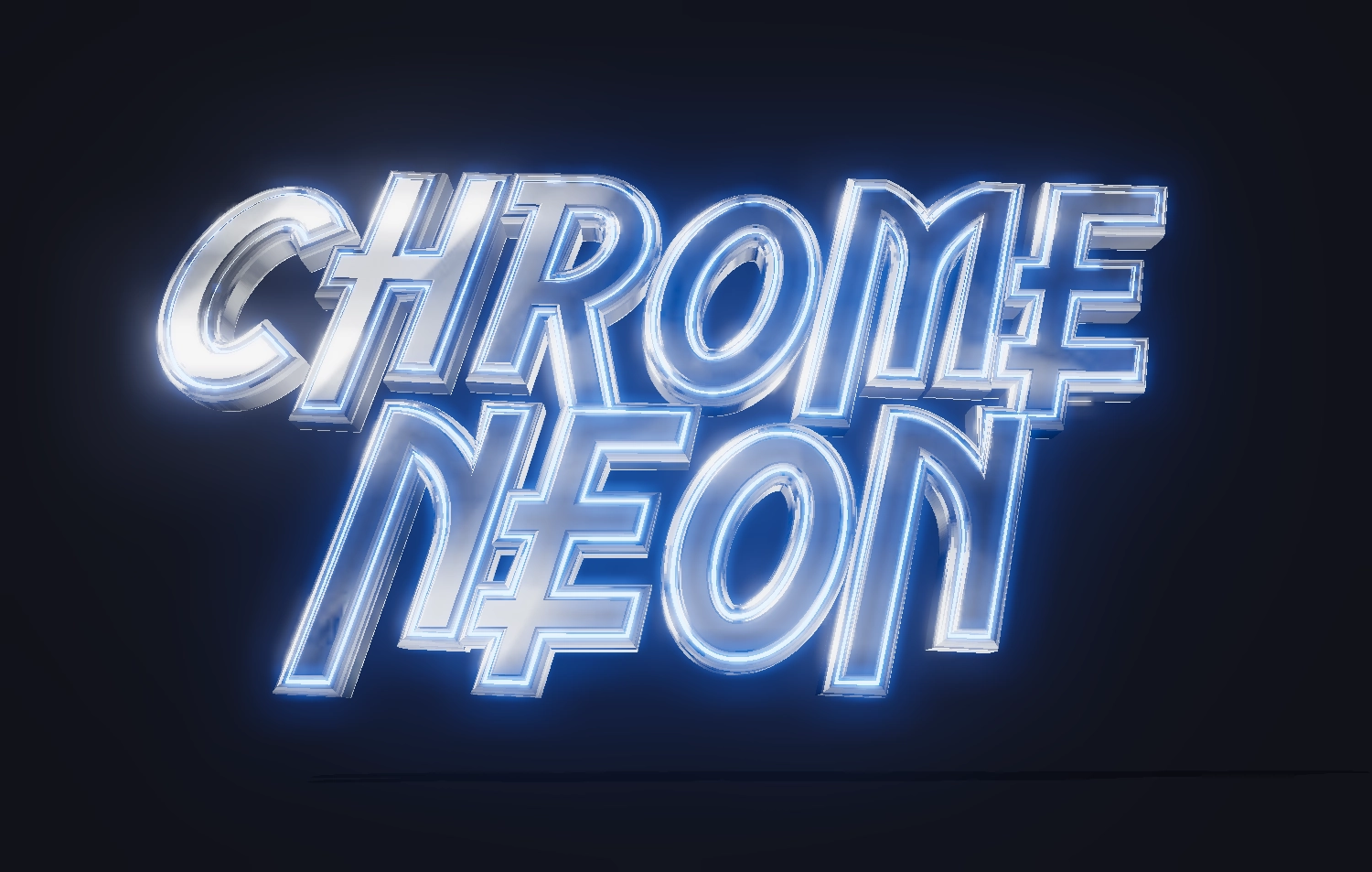 Écrire une légende jolie en néon chrome