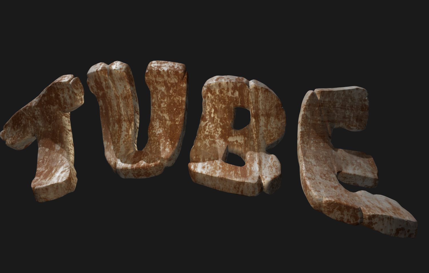 Texte 3D avec effet de rouille. Créer une belle inscription.