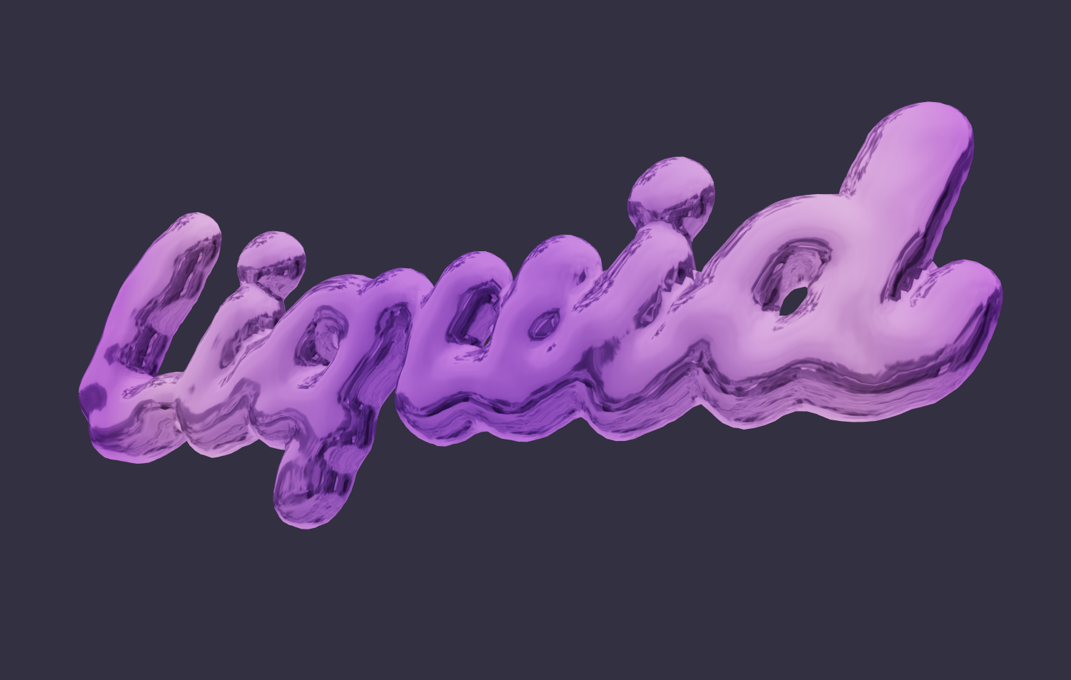 Texte 3D au style Y2K. Effet de métal fondu.