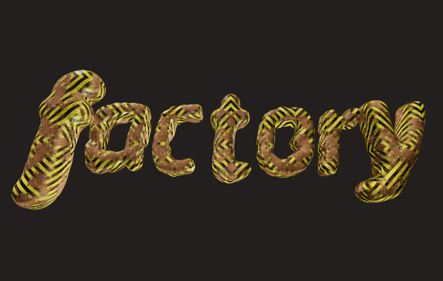Texte 3D au style industriel avec rouille. Créer un logo.