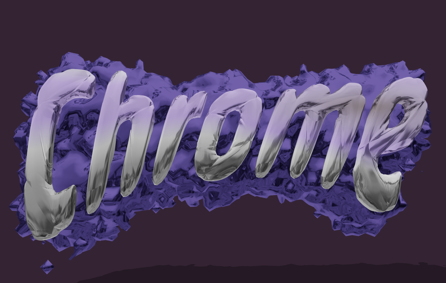 Texte 3D au style chrome liquide. Effet de mercure pour l'inscription.